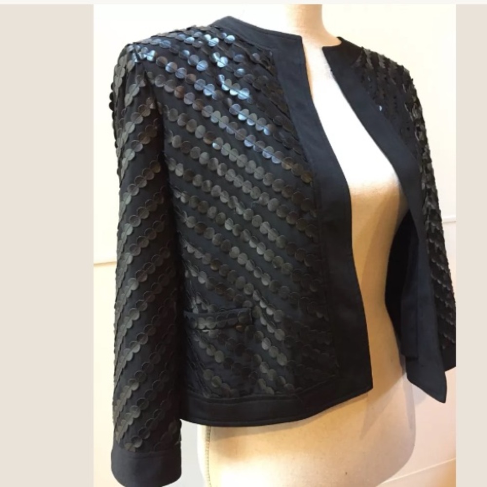 Anthracite Muse Eyelet Embroidered Jacket Shrug 8